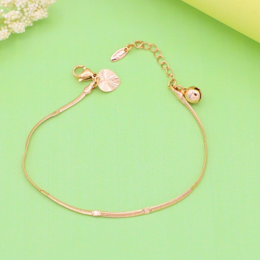 "Elegant Rose Gold Anklet with Sleek Detailing,XPAL1042